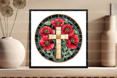 Poppy & Cross Faux Stained Glass Clipart Bundle 13 - CraftNest - Digital Crafting and Art