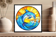 Round Stained Glass Summer Clipart Bundle 99 - CraftNest - Digital Crafting and Art