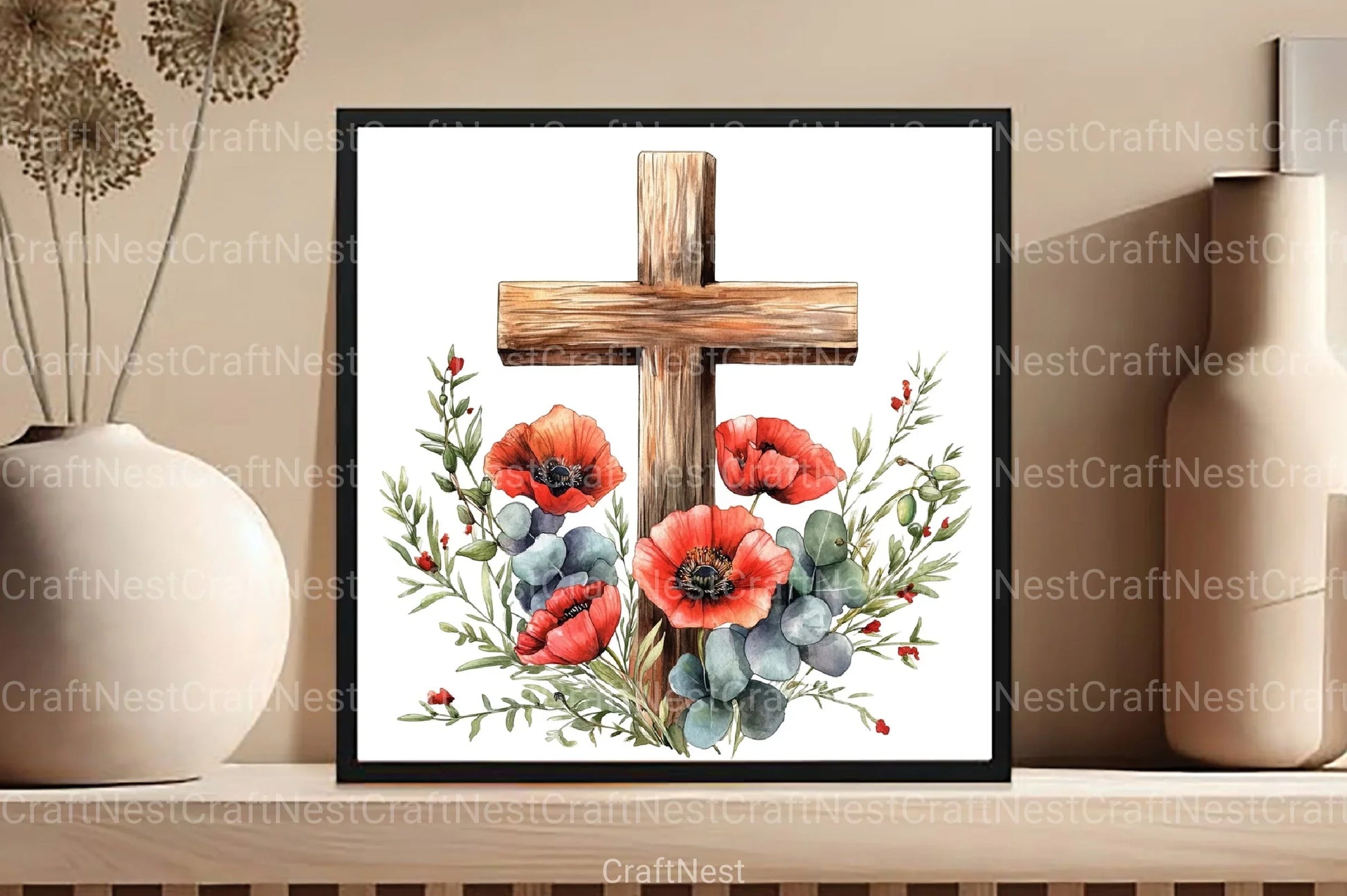 Summer Floral Cross Clipart Bundle 35 - CraftNest - Digital Crafting and Art