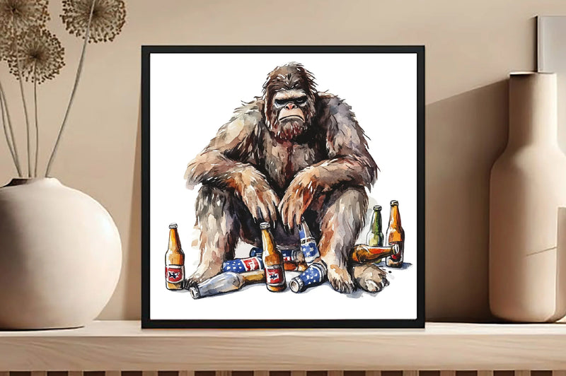 Bigfoot Holding Beer 4th of July Clipart Bundle - CraftNest - Digital Crafting and Art