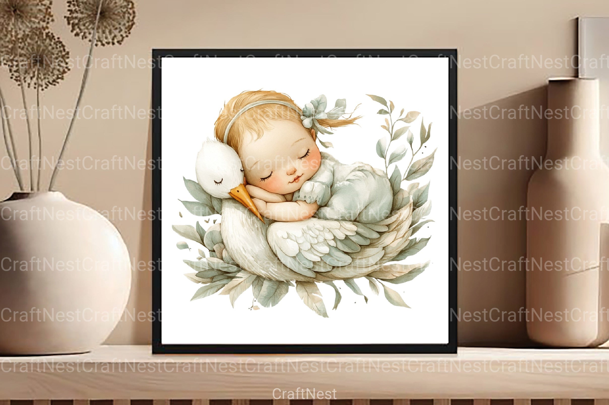 Stork Baby Delivery Clipart Bundle 2 - CraftNest - Digital Crafting and Art