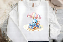 Summer Beach Octopus Clipart Bundle - CraftNest - Digital Crafting and Art