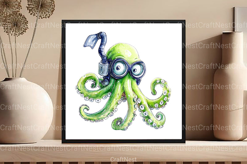 Summer Beach Octopus Clipart Bundle - CraftNest - Digital Crafting and Art