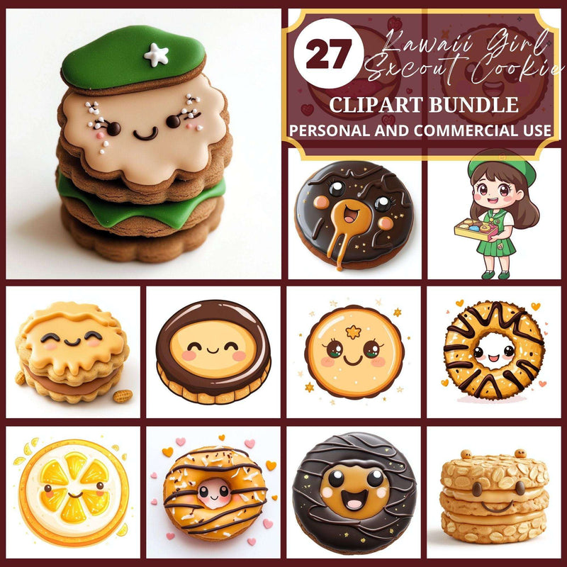 Kawaii Girl Scout Cookies Clipart - CraftNest - Digital Crafting and Art
