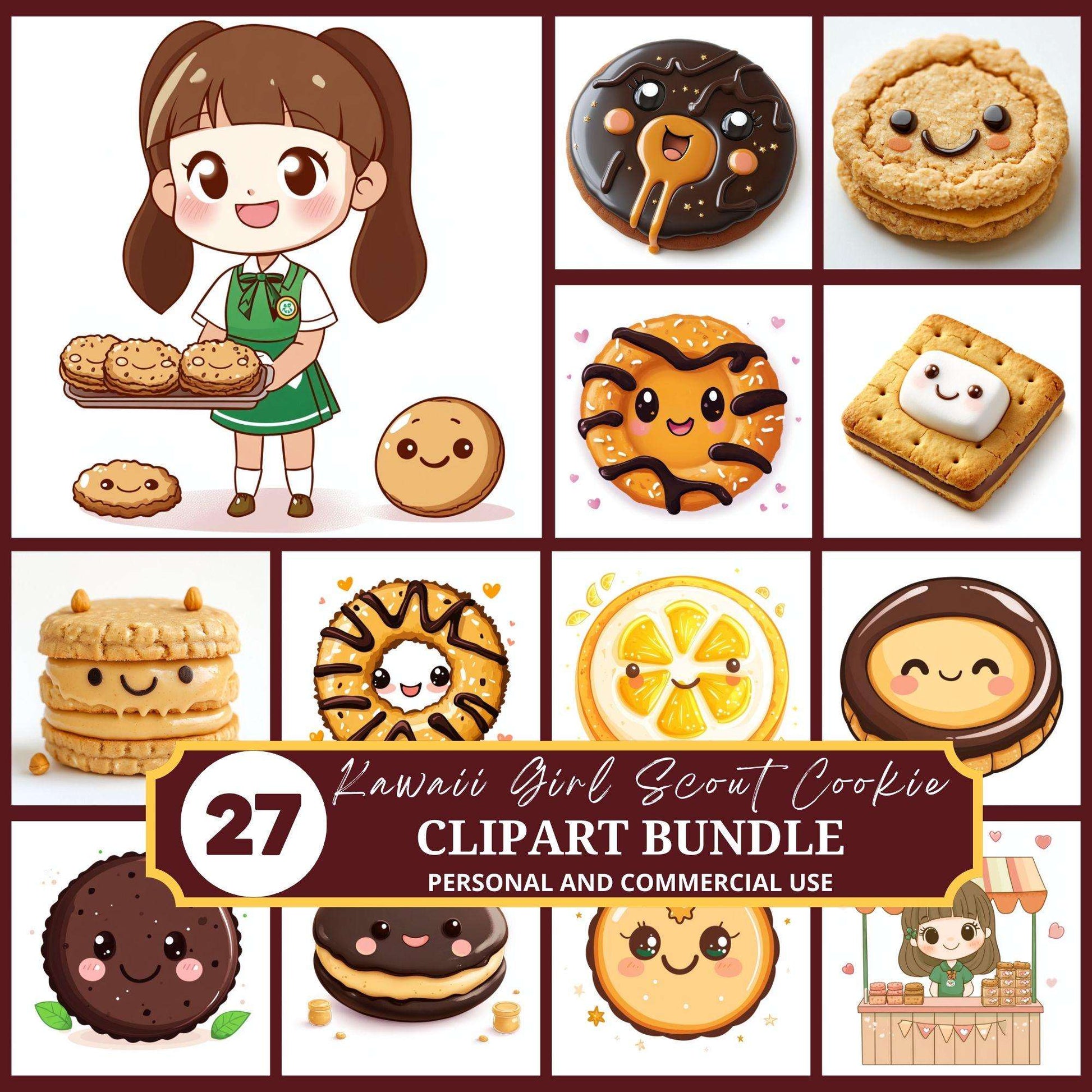 Kawaii Girl Scout Cookies Clipart - CraftNest - Digital Crafting and Art