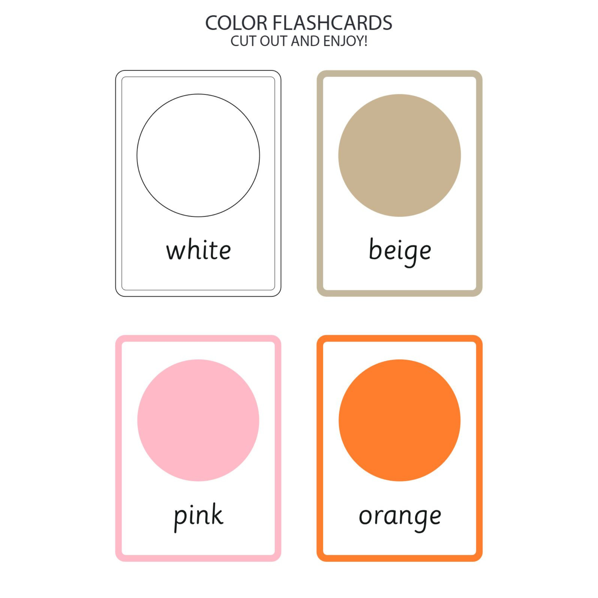Letter Size Color Flashcards