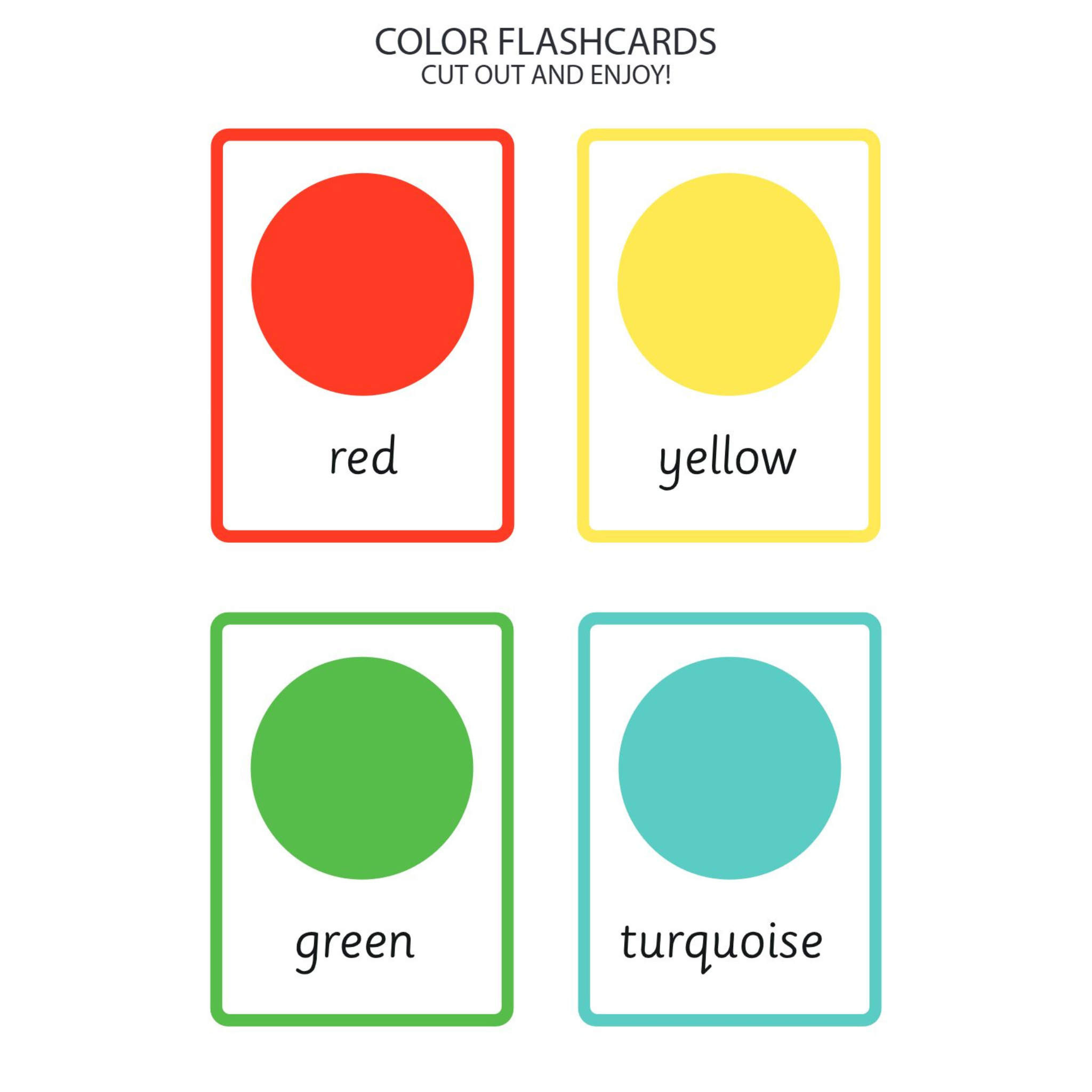 Letter Size Color Flashcards