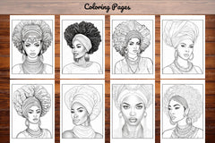 African Black Woman Coloring Collection - CraftNest - Digital Crafting and Art
