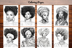 African Black Woman Coloring Book - CraftNest - Digital Crafting and Art