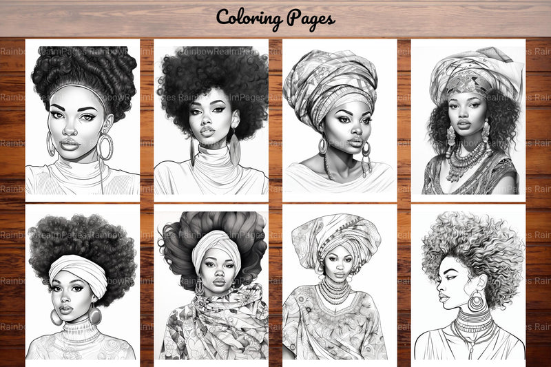 African Black Woman Coloring Book - CraftNest - Digital Crafting and Art