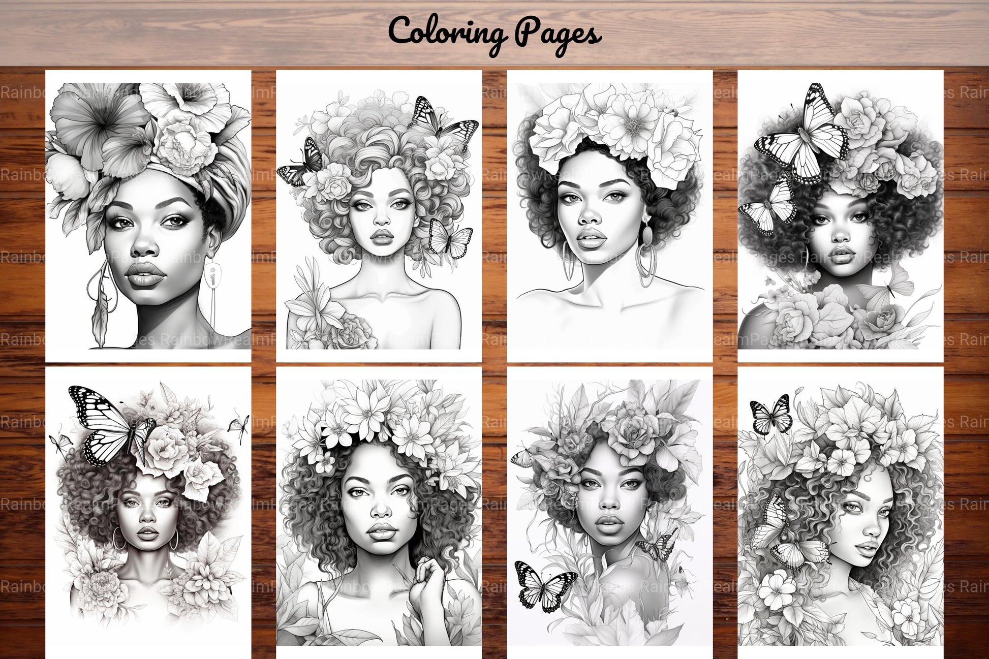 African Black Woman Adult Coloring Book - CraftNest - Digital Crafting and Art