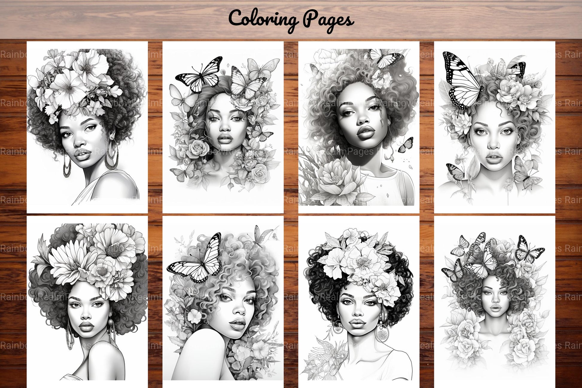 African Black Woman Adult Coloring Book - CraftNest - Digital Crafting and Art