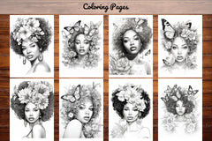African Black Woman Adult Coloring Book - CraftNest - Digital Crafting and Art