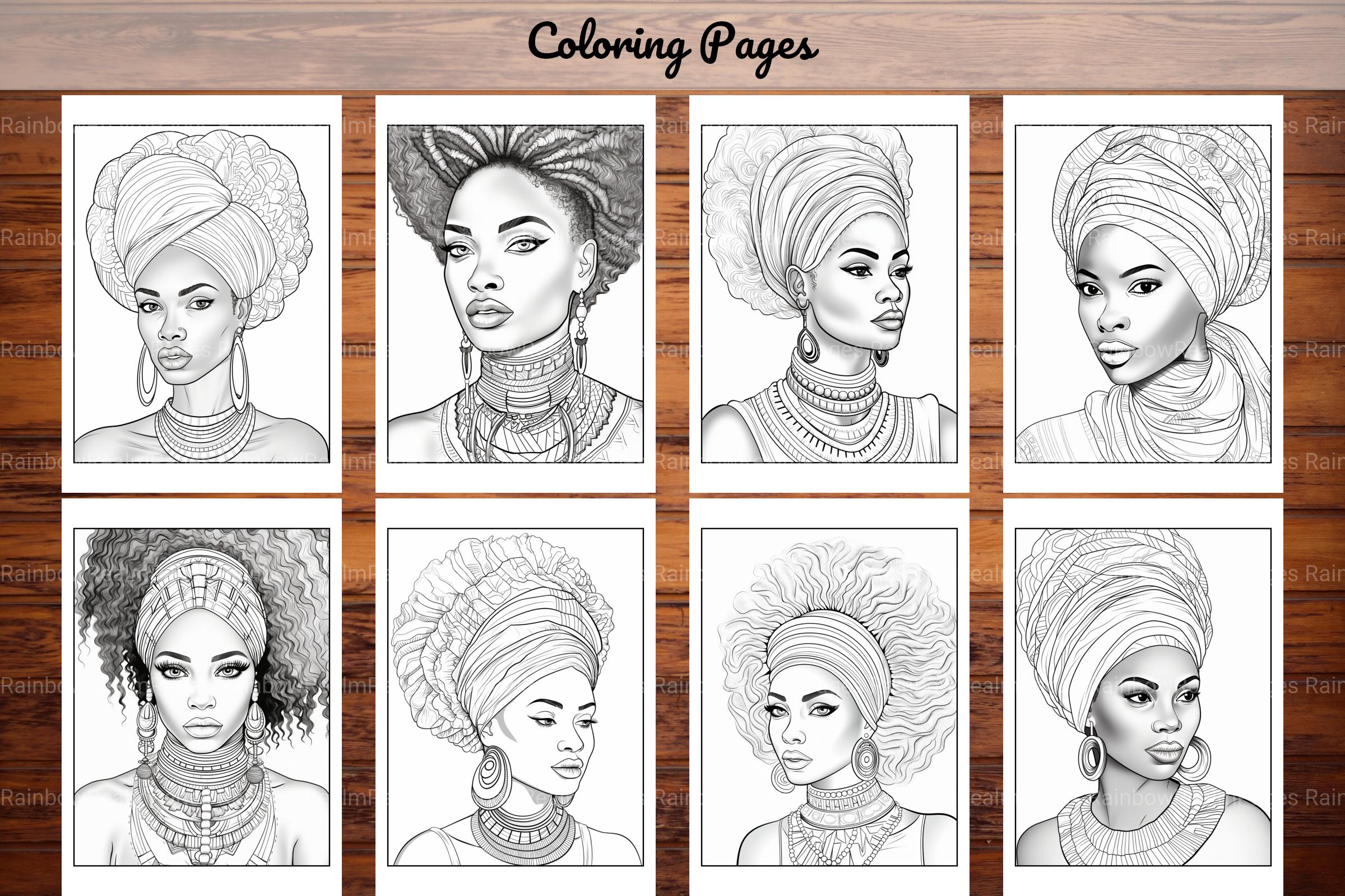 100 African Black Woman Coloring Book - CraftNest - Digital Crafting and Art