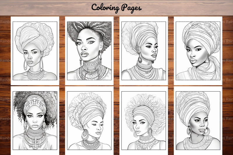 100 African Black Woman Coloring Book - CraftNest - Digital Crafting and Art