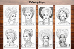 African Black Woman Coloring Collection - CraftNest - Digital Crafting and Art