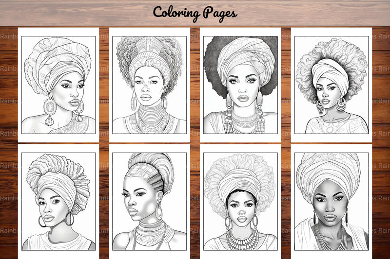 African Black Woman Coloring Collection - CraftNest - Digital Crafting and Art