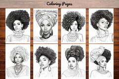 African Black Woman Coloring Book - CraftNest - Digital Crafting and Art