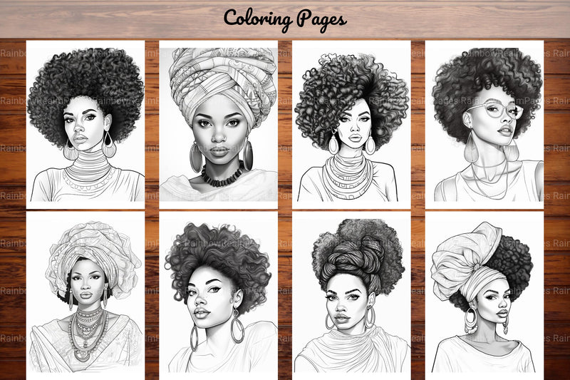 African Black Woman Coloring Book - CraftNest - Digital Crafting and Art