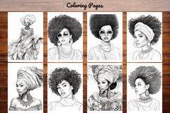 African Black Woman Coloring Book - CraftNest - Digital Crafting and Art