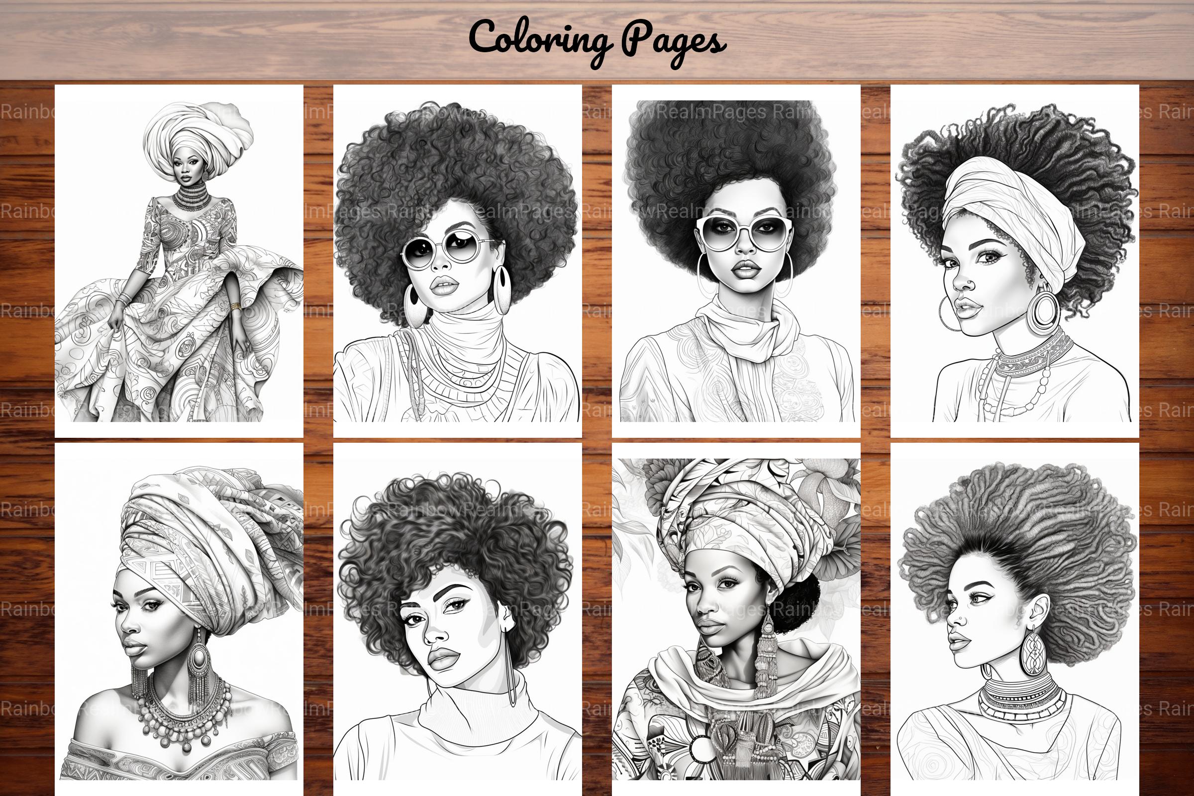African Black Woman Coloring Book - CraftNest - Digital Crafting and Art