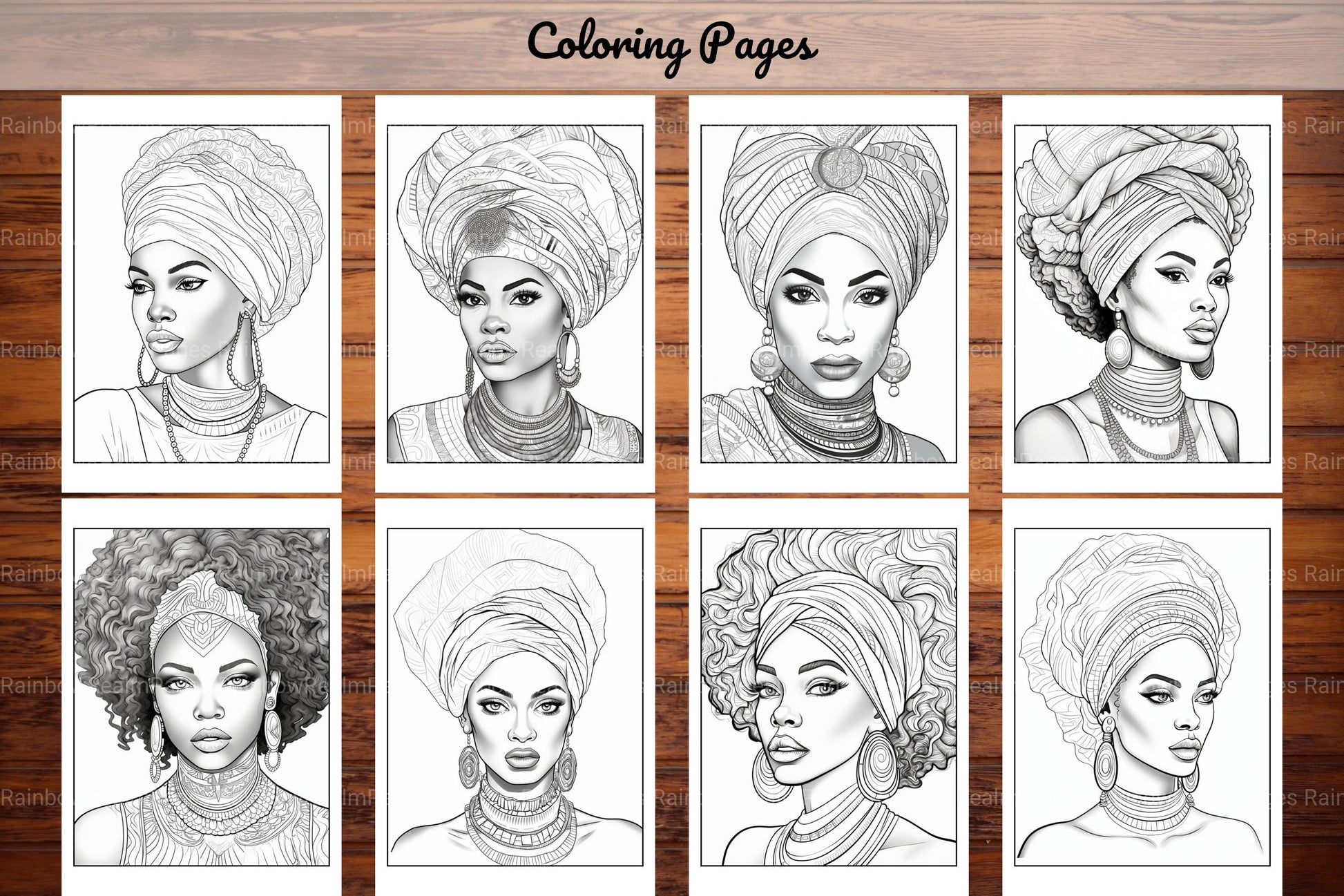 African Black Woman Coloring Collection - CraftNest - Digital Crafting and Art