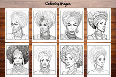 African Black Woman Coloring Collection - CraftNest - Digital Crafting and Art