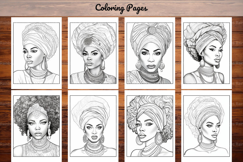 African Black Woman Coloring Collection - CraftNest - Digital Crafting and Art