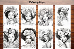 African Black Woman Adult Coloring Book - CraftNest - Digital Crafting and Art