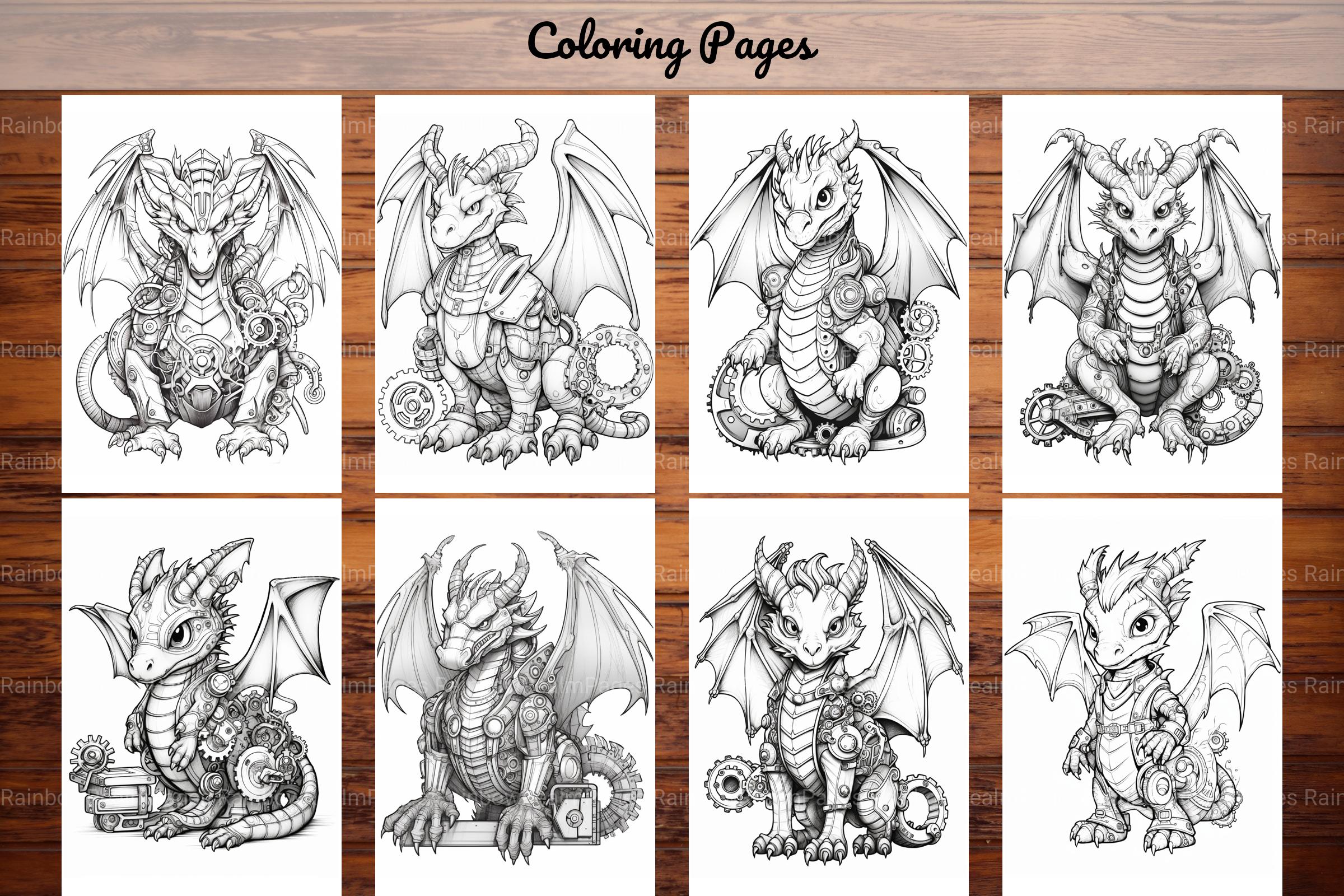 Dragons Coloring Book - CraftNest - Digital Crafting and Art