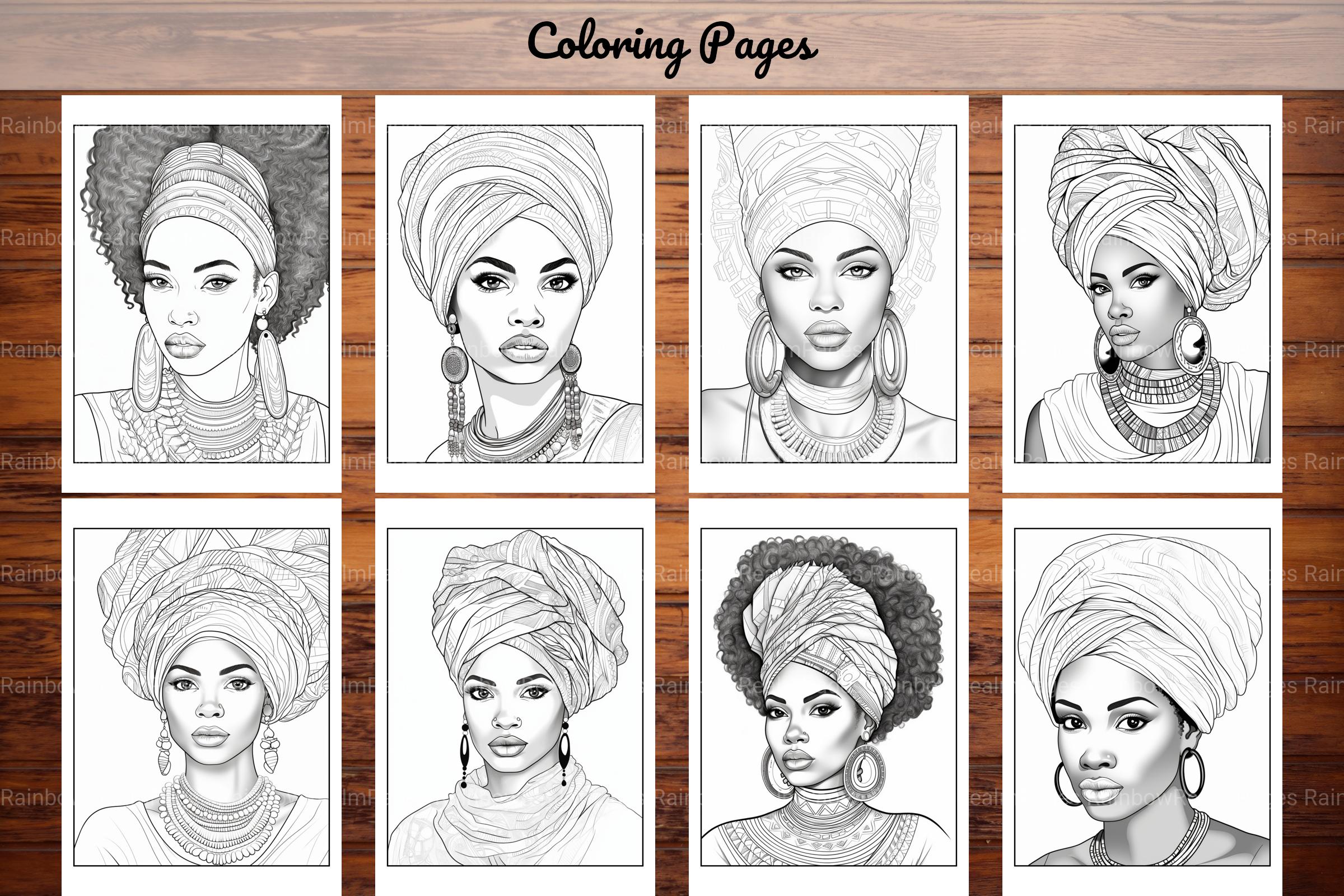 100 African Black Woman Coloring Book - CraftNest - Digital Crafting and Art