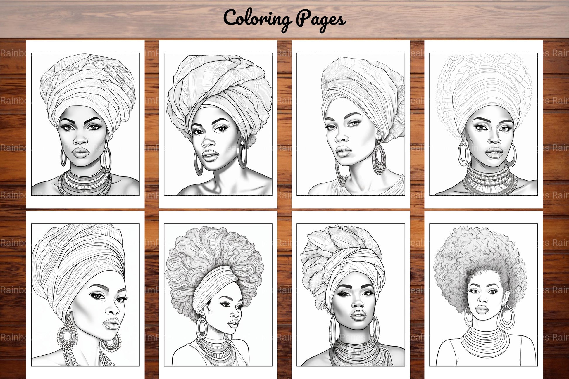 African Black Woman Coloring Collection - CraftNest - Digital Crafting and Art