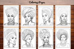 African Black Woman Coloring Collection - CraftNest - Digital Crafting and Art