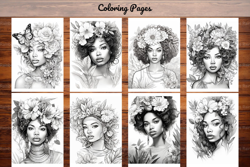 African Black Woman Adult Coloring Book - CraftNest - Digital Crafting and Art