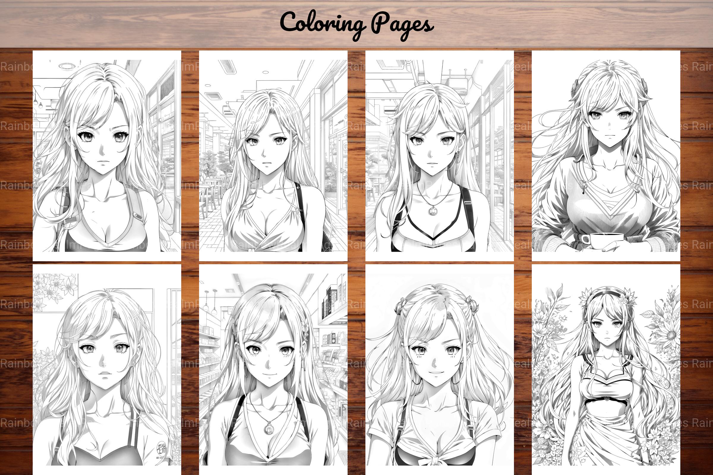 Anime Girls Coloring Pages - CraftNest - Digital Crafting and Art