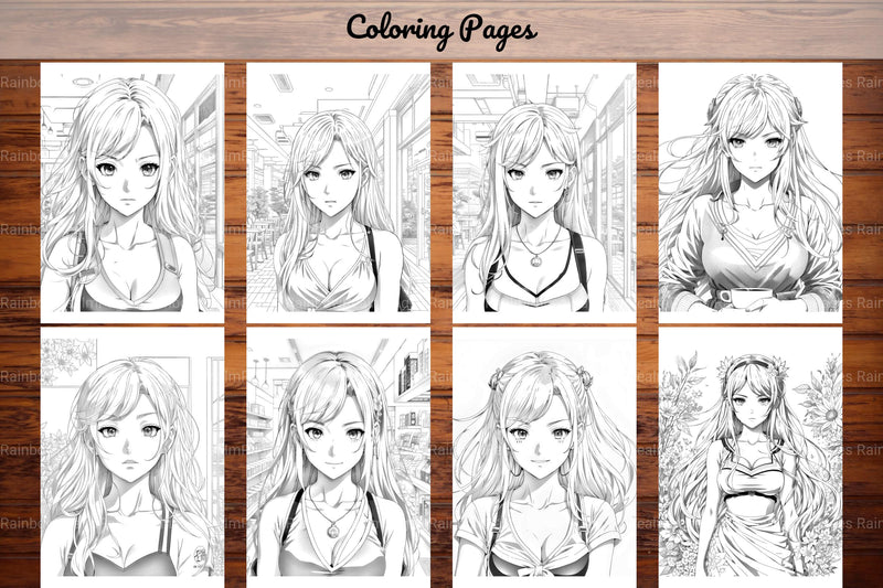 Anime Girls Coloring Pages - CraftNest - Digital Crafting and Art