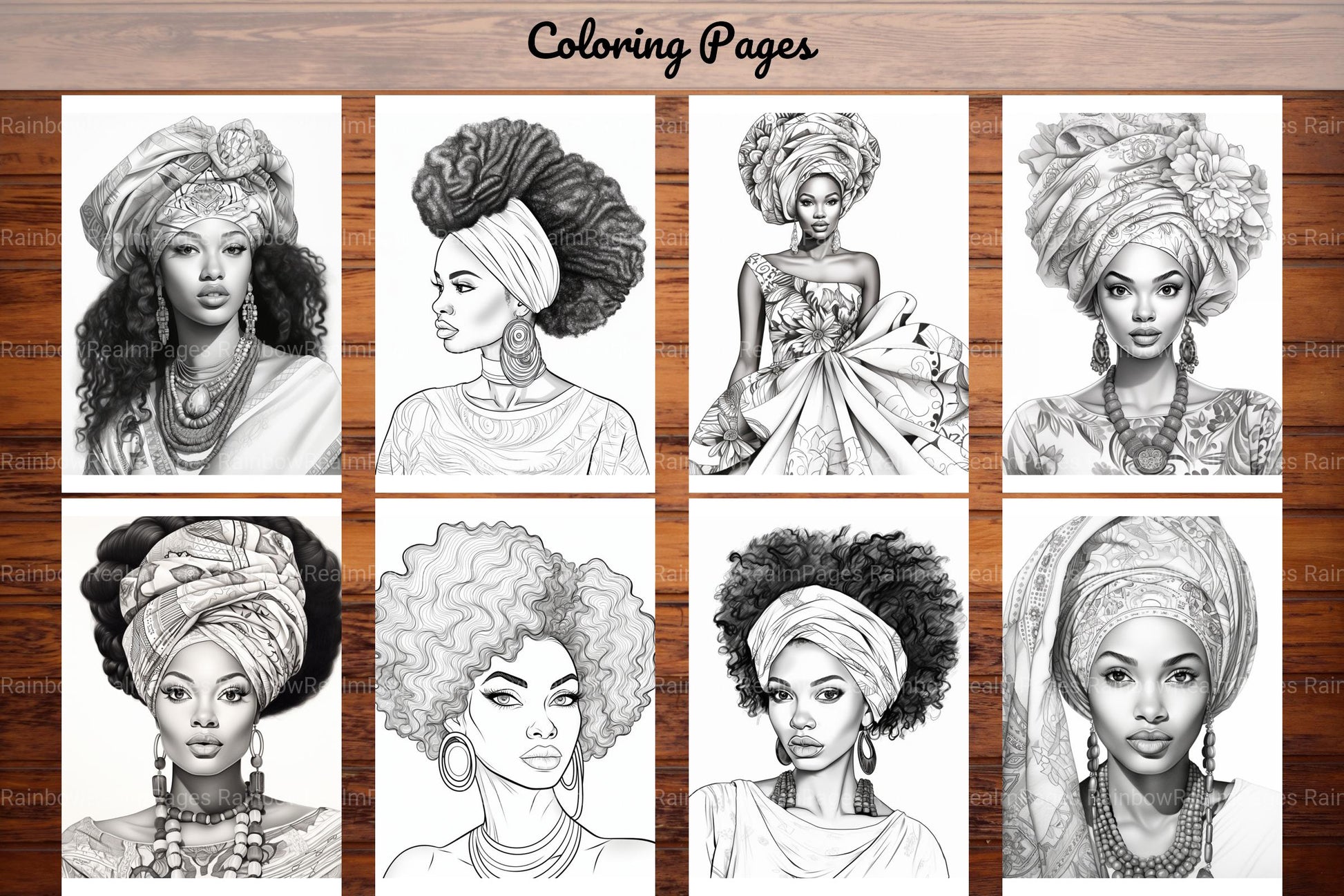African Black Woman Coloring Book - CraftNest - Digital Crafting and Art