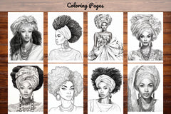 African Black Woman Coloring Book - CraftNest - Digital Crafting and Art