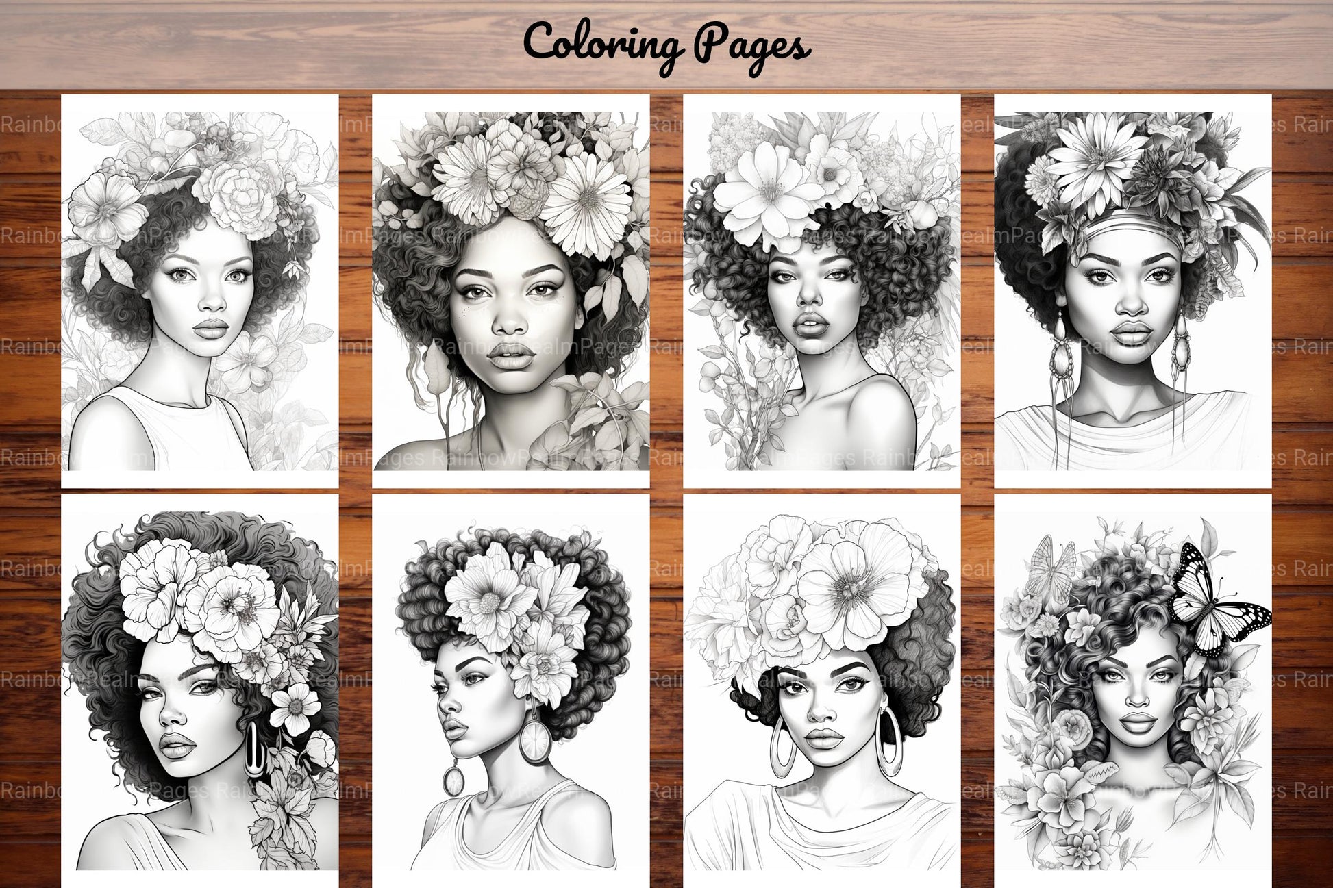 African Black Woman Adult Coloring Book - CraftNest - Digital Crafting and Art