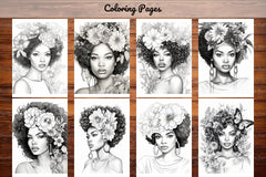 African Black Woman Adult Coloring Book - CraftNest - Digital Crafting and Art
