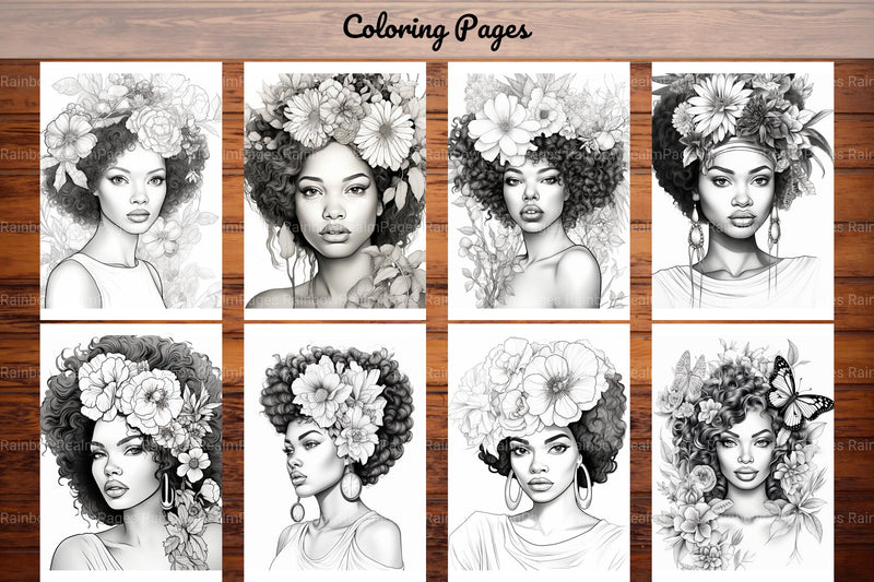 African Black Woman Adult Coloring Book - CraftNest - Digital Crafting and Art