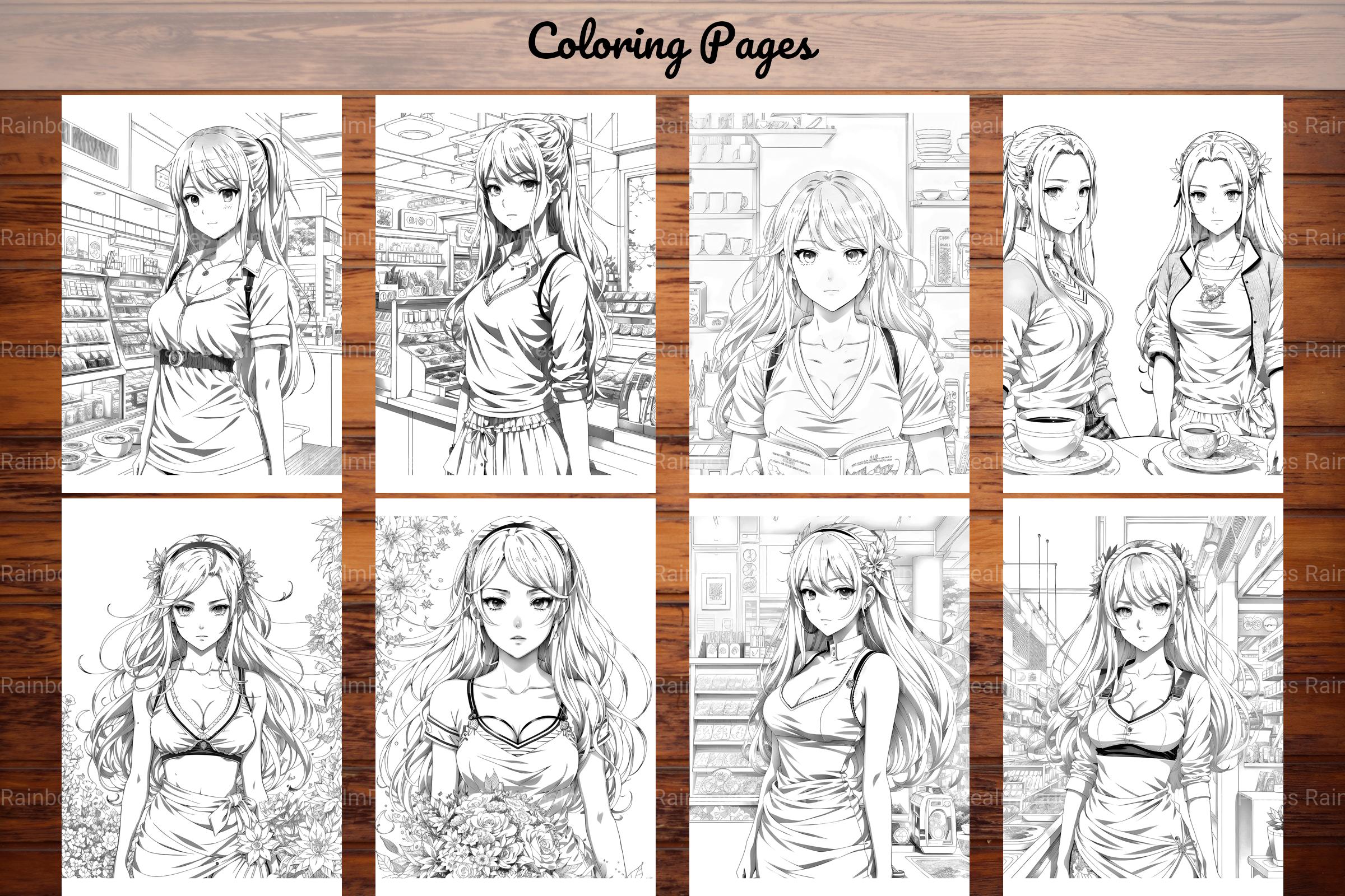 Anime Girls Coloring Pages - CraftNest - Digital Crafting and Art