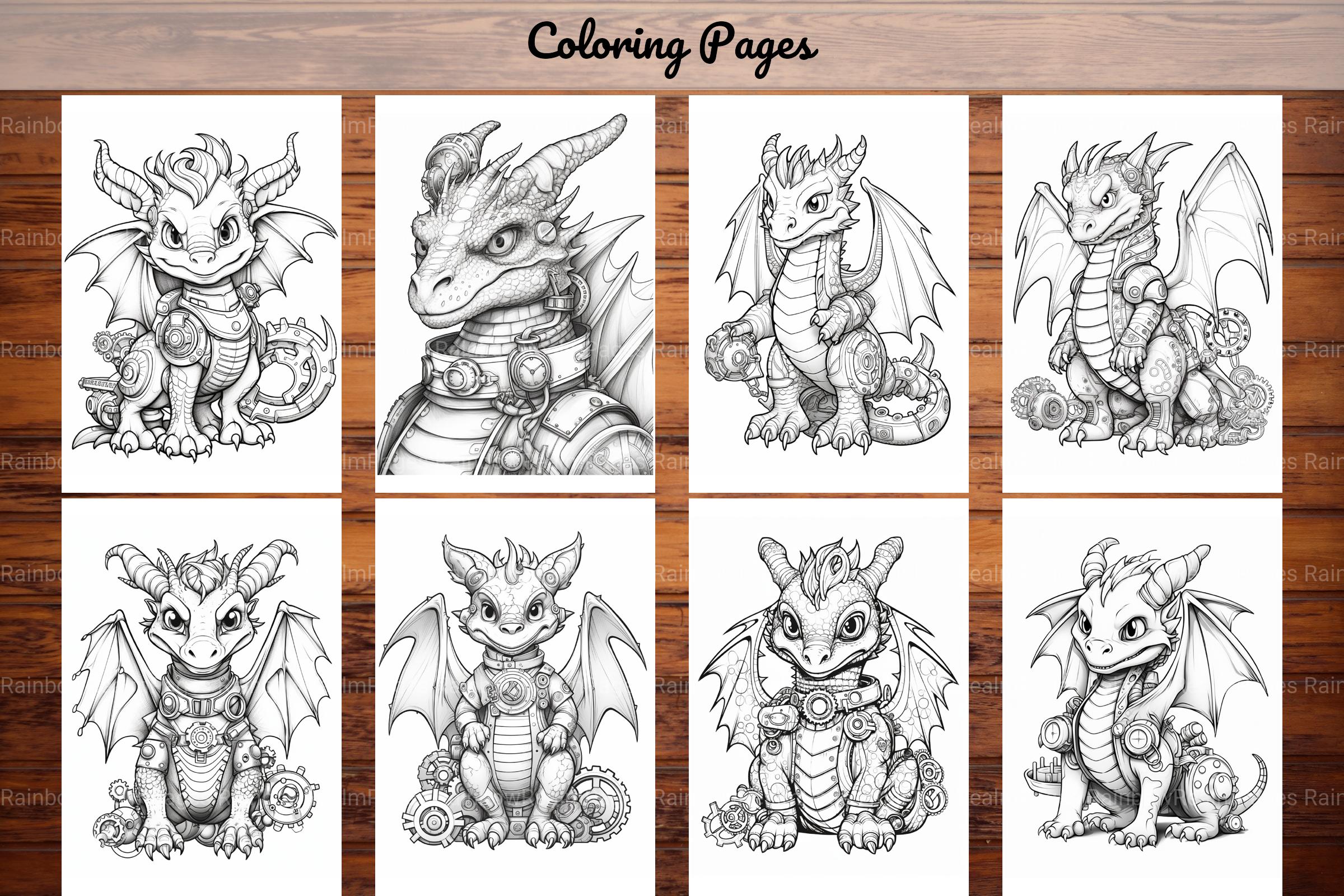 Dragons Coloring Book - CraftNest - Digital Crafting and Art