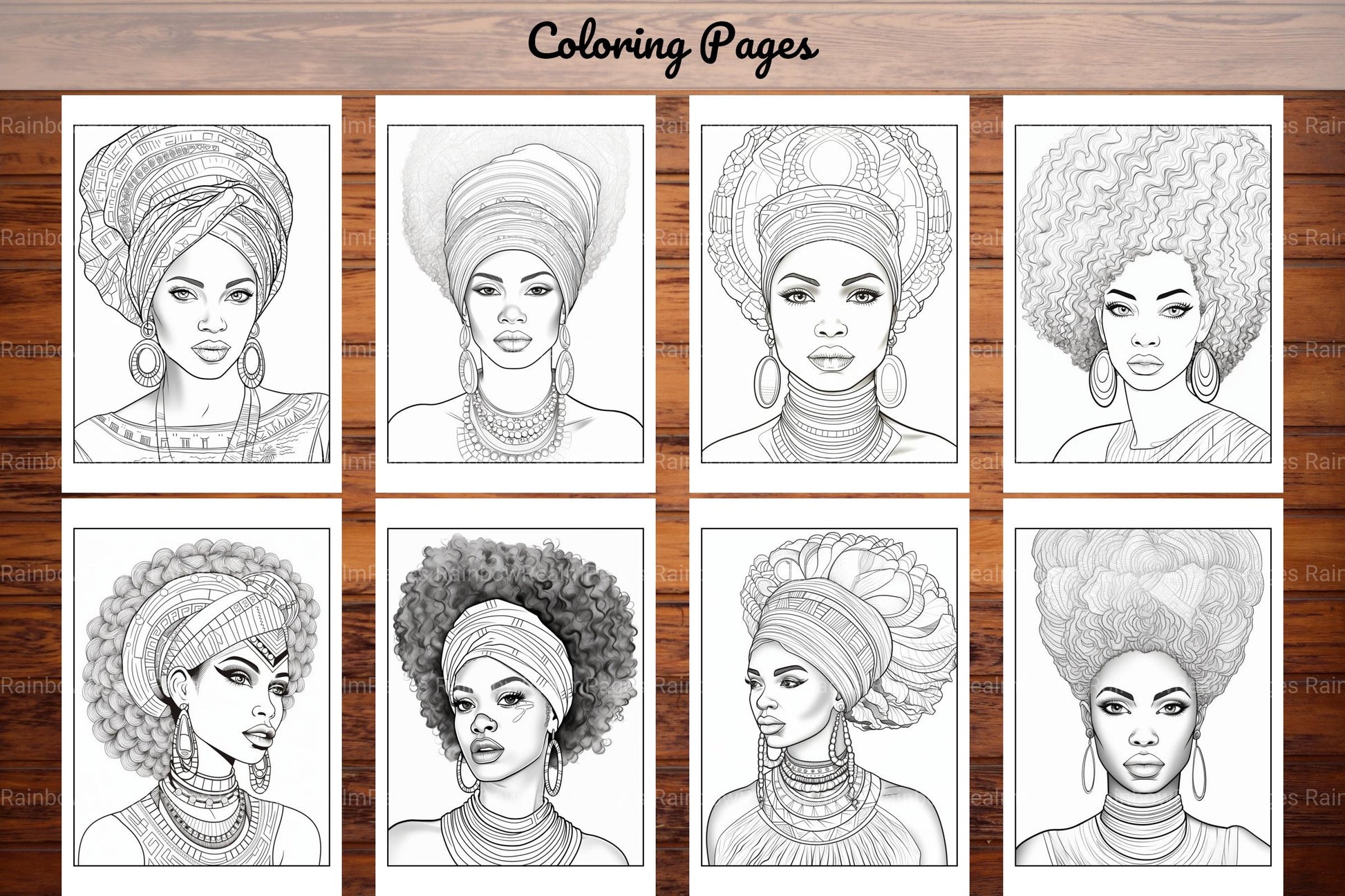 African Black Woman Coloring Collection - CraftNest - Digital Crafting and Art