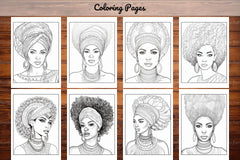 African Black Woman Coloring Collection - CraftNest - Digital Crafting and Art