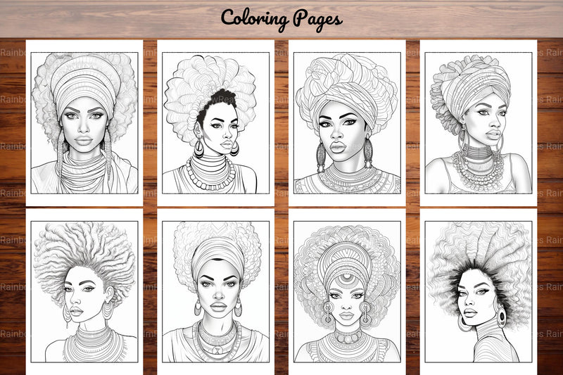 100 African Black Woman Coloring Book - CraftNest - Digital Crafting and Art