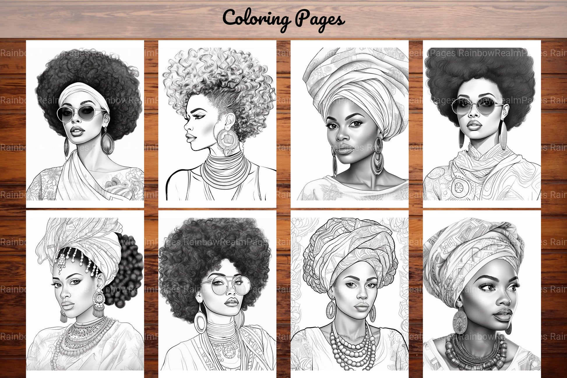 African Black Woman Coloring Book - CraftNest - Digital Crafting and Art