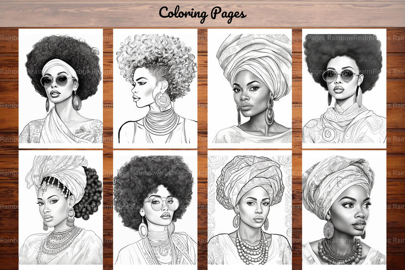 African Black Woman Coloring Book - CraftNest - Digital Crafting and Art