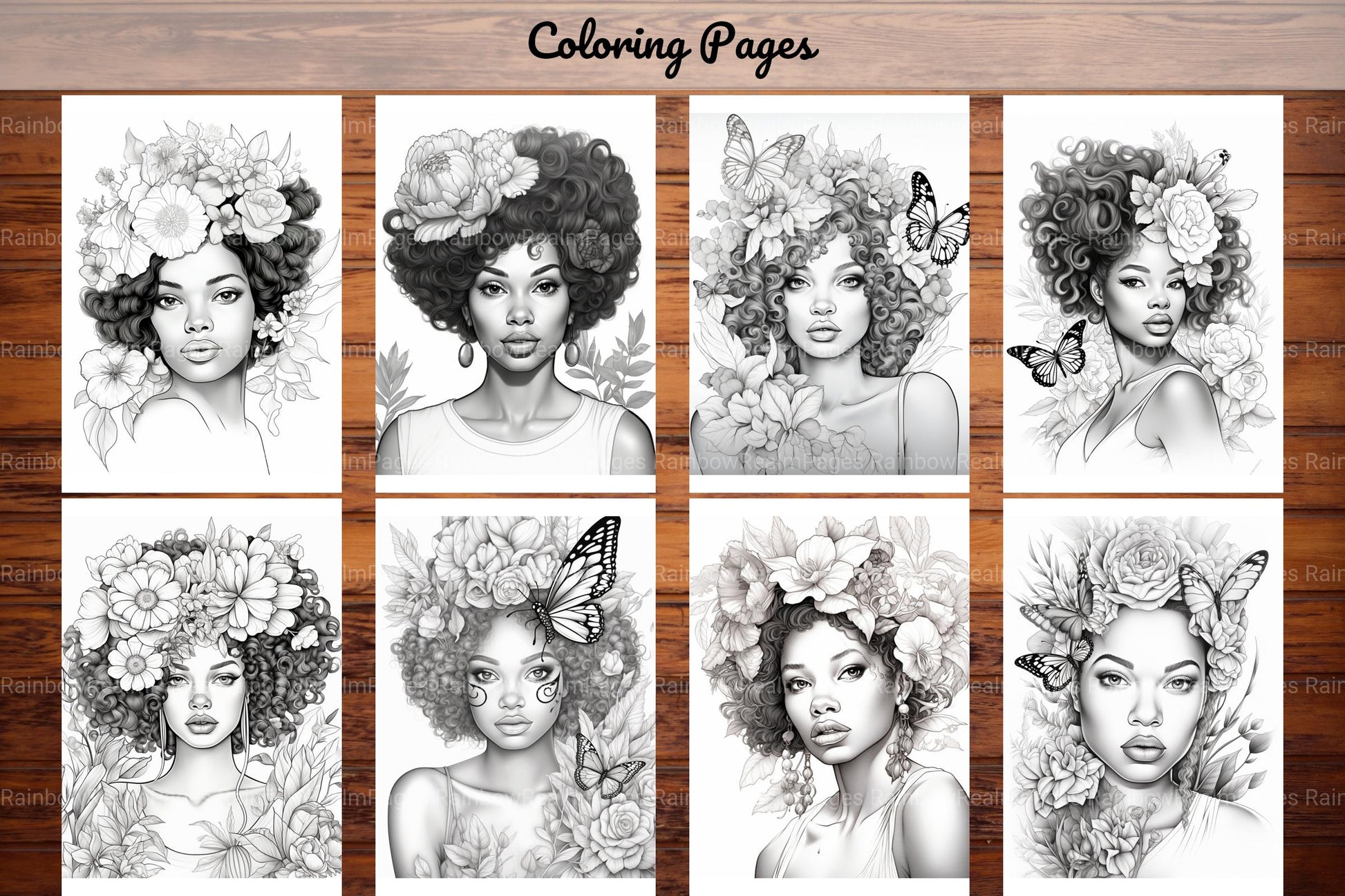 African Black Woman Adult Coloring Book - CraftNest - Digital Crafting and Art