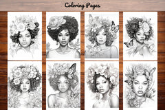 African Black Woman Adult Coloring Book - CraftNest - Digital Crafting and Art